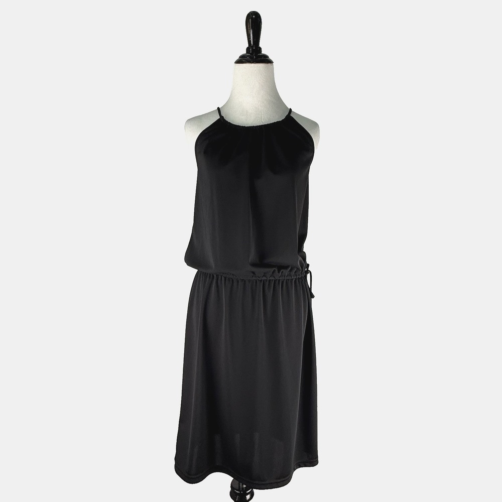 Vintage 90s Y2K Black Party Dress Women L Blouson Cocktail Date Night Goth Hoco